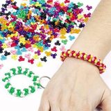 Baker Ross EK1288 Tri-parels (grootte: 10 mm) in voordeelverpakking in bonte kleuren om sieraden te knutselen voor kinderen (700 stuks), kunststof, gesorteerd, assortierd
