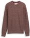 Tom Tailor - Gebreide trui met ronde hals - Maat M - dark brown multicolor neps