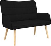 vidaXL 2-Zits Sofa Zwart 115 x 61 x 87 cm Stof
