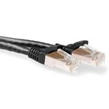 ACT 10 meter LSZH SFTP CAT6A câble patch snagless avec connecteurs RJ45 noir