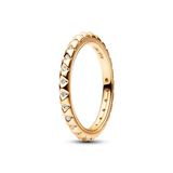 Pandora ME 14-karaats vergulde ring met piramidevormige studs en heldere zirkoniasteentjes, 60