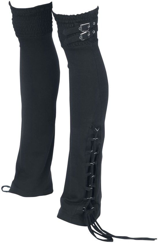 Gothicana by EMP Gothicana Zwarte beenwarmers met vetersluiting en gespen Vrouwen - L-XL