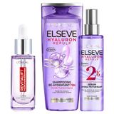 L'Oréal Paris Elseve Hyaluron Repulp Hydraterende Shampoo 72H 300 ml + Hydra-Texturiserum 150 ml + Hyaluronzuur Anti-rimpel Serum 30 ml