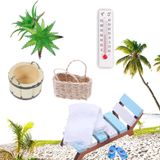 Allecto Premium set de 8 pièces mini chaise de plage pour maison de poupée
