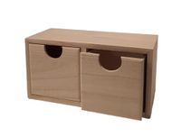 Comarco Sa houten commode 2 laden 16 x 8 cm