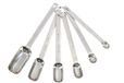 MasterClass Rechthoekige Roestvrijstalen Maatlepels (Set van 6), Zilver