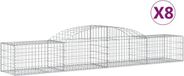 vidaXL Gabions - 8 pièces - voûté - 300x50x40/60 cm - fer galvanisé