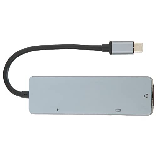 Shanrya USB-hub Ethernet, uitstekende warmteafvoerprestaties 5-in-1 krachtige functies Stevige duurzame schijf Gratis USB-C-hub voor XP voor 10 voor