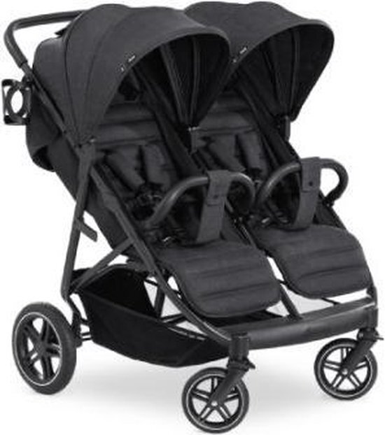 hauck Uptown Duo Melange Broertje/zusje Kinderwagen Black zwart