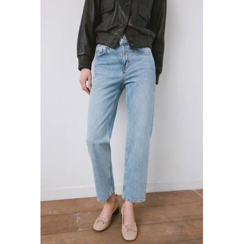 Mango Medium Blue Denim Straight Leg Jeans