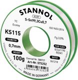 Stannol Ks115 Soldeertin Loodvrij Spoel Sn99.3Cu0.7 100 G 0.7 Mm