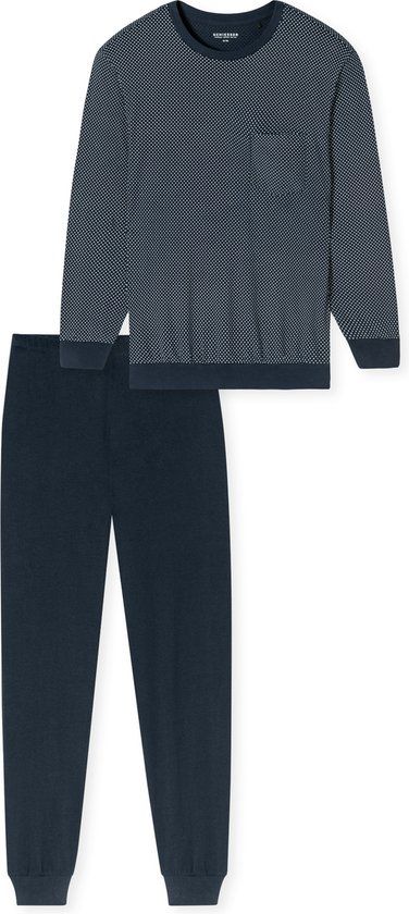 Schiesser Pyjama lang Heren - nachtblauw - Maat L