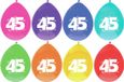 Haza Ballonnen - 45 jaar - leeftijd verjaardag - 16 stuks - 29 cm