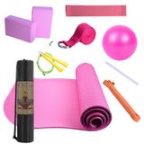 Merkloos Yogamatset met Bal en Weerstandsband voor Fitness