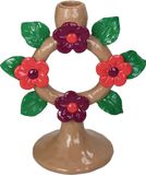 HD collection kaarsenhouder bloemen polyresin 17x9,9x19cm