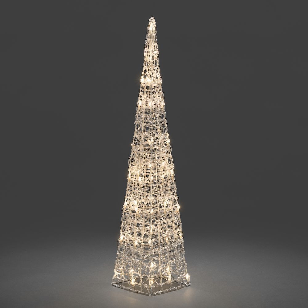 KONSTSMIDE 6106-103 Decoratieve Kerstverlichting Acryl Piramide 90cm 48 LED lampjes Wit