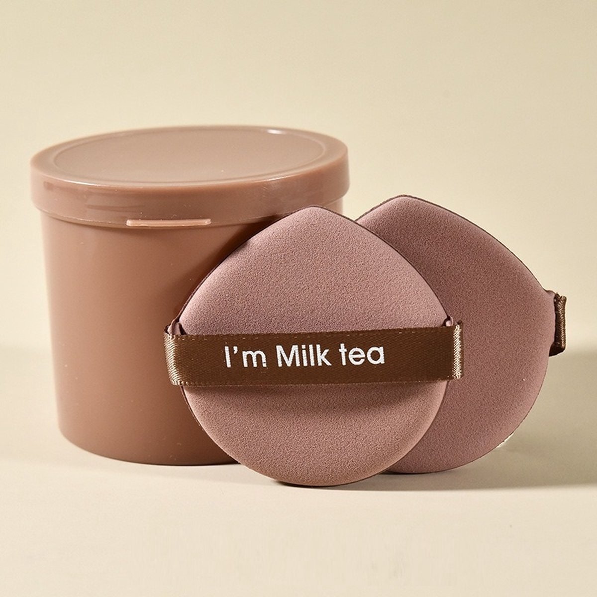 Elemental Goods 7 Stuks Make-up Sponsjes Druppelvorm – Milk Tea – 5.5*6 cm – Poeder, Foundation, BB Cream