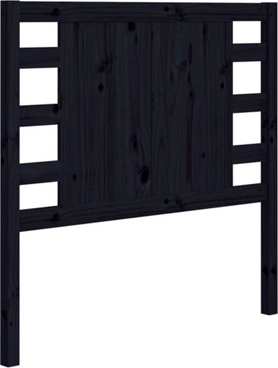 vidaXL Hoofdbord - 96x4x100 cm - Massief Grenenhout - Zwart
