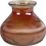 Decostar Bloemenvaas - kastanje bruin/transparant glas - 12 x 15 cm