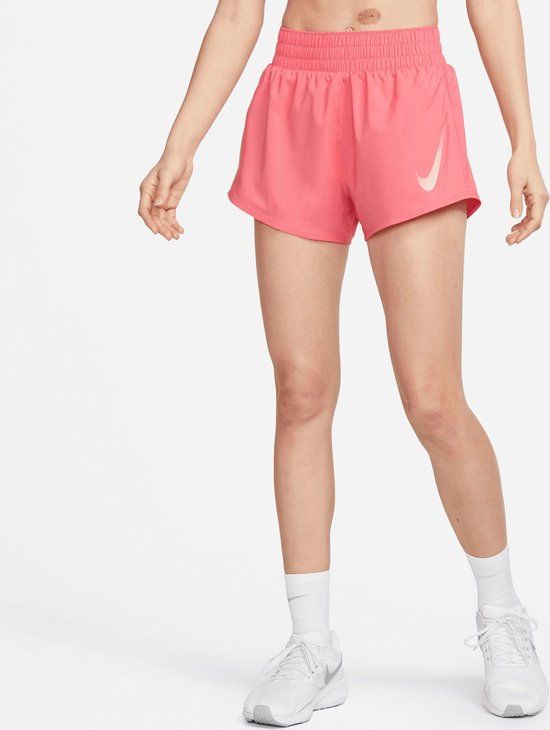 Nike W NK SWOOSH SHORT VENEER Dames Sportbroek - Roze - Maat XL