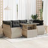 Maison Exclusive - Ensemble de meubles de jardin 7 pièces avec canapé et coussins, gris clair, en polyrotin