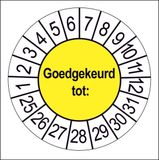 Merkloos / Sans marque Ricard Keuringsstickers Goedgekeurd tot: Rond 35mm Geel 500st
