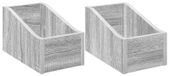 Boîte pour disques vinyles 2 pièces Gris Sonoma 18 x 32 x 18 cm Bois transformé