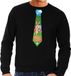 Bellatio Decorations Shoppartners Bv Zwarte Paas sweater met paashaas stropdas - Pasen trui voor heren - Pasen kleding L