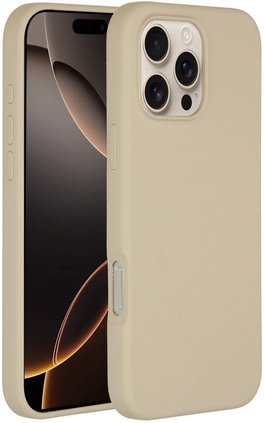 Accezz Liquid Silicone Backcover met MagSafe voor de Apple iPhone 16 Pro Max - Stone