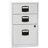 Bisley Home Bijzetkast PFA, 2 universele laden, 1 HR-lade, metaal, 645 lichtgrijs, 40 x 41,3 x 67,2 cm