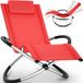 Tillvex® Chaise longue de jardin pliable | Chaise longue résistante aux intempéries | Chaise longue à bascule 180 kg de charge | Chaise de jardin respirante avec appui-tête et accoudoirs