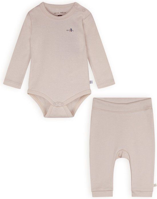 Petite Maison - Romper met broek Stormy - Oatmeal - Maat 68