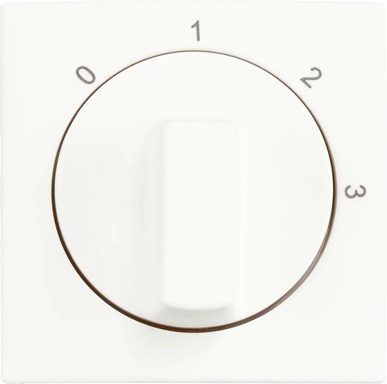 ION Industries Centraalplaat met Draaiknop - 3-standenschakelaar - E1 Alpin Wit Mat