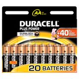 Duracell Plus alkaline AA-batterijen, verpakking van 20