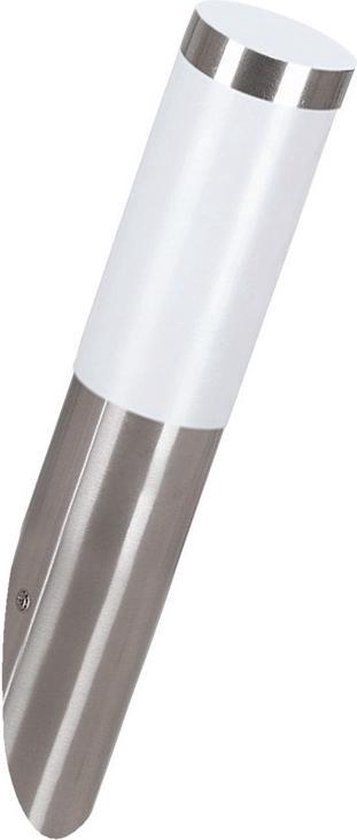 EGLO Helsinki - Outdoor Wall Lamp - 1 Light - Stainless Steel - White - Round - Dimmable