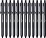 Amazon Basics 12x Stylos à bille rétractables noirs - Grip confortable