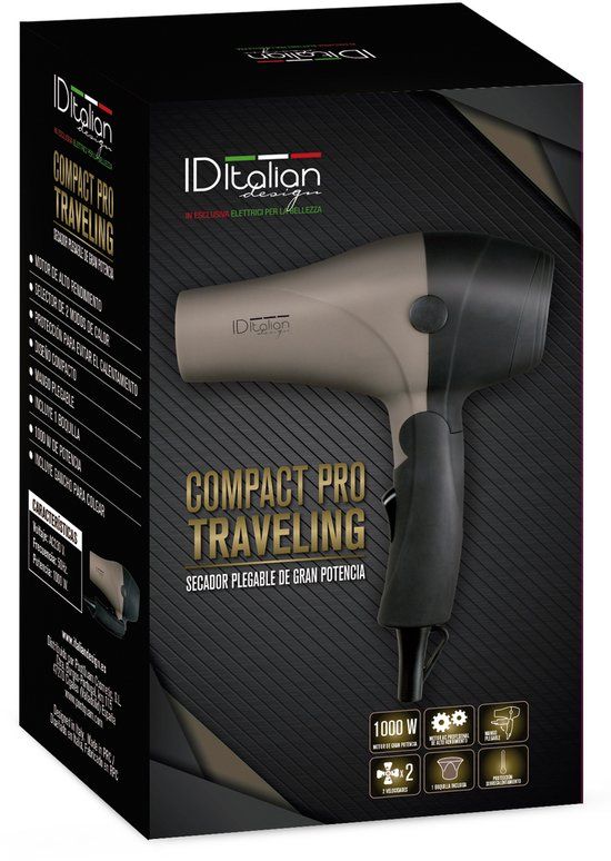 PostQuam IDETRAVEL1000 haardroger 1000 W Zwart, Bruin
