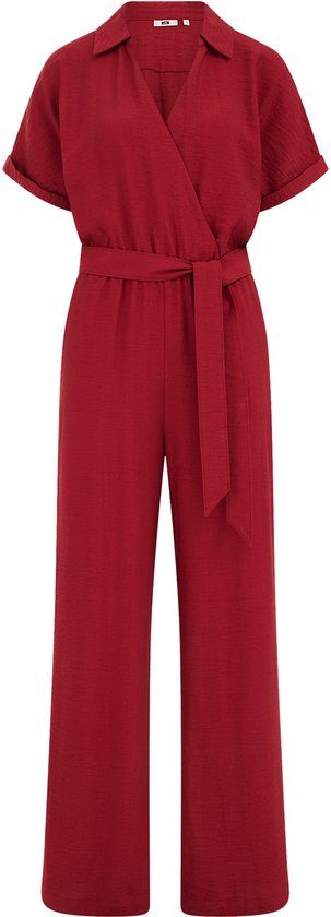 WE Fashion Dames jumpsuit met strikceintuur