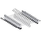 Amber Home Set van 26 zware metalen broekrokhangers, stapelbare metalen kleerhangers met 2 verstelbare clips, trapsgewijze cliphangers, ruimtebesparend voor jeans, broeken