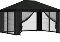 vidaXL Paviljoen met zijwanden, 4 x 3 meter, zwart, polyester en staal