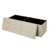 Songmics Hocker – Poef - Zitbank Met Opbergruimte - lengte 110 cm - beige
