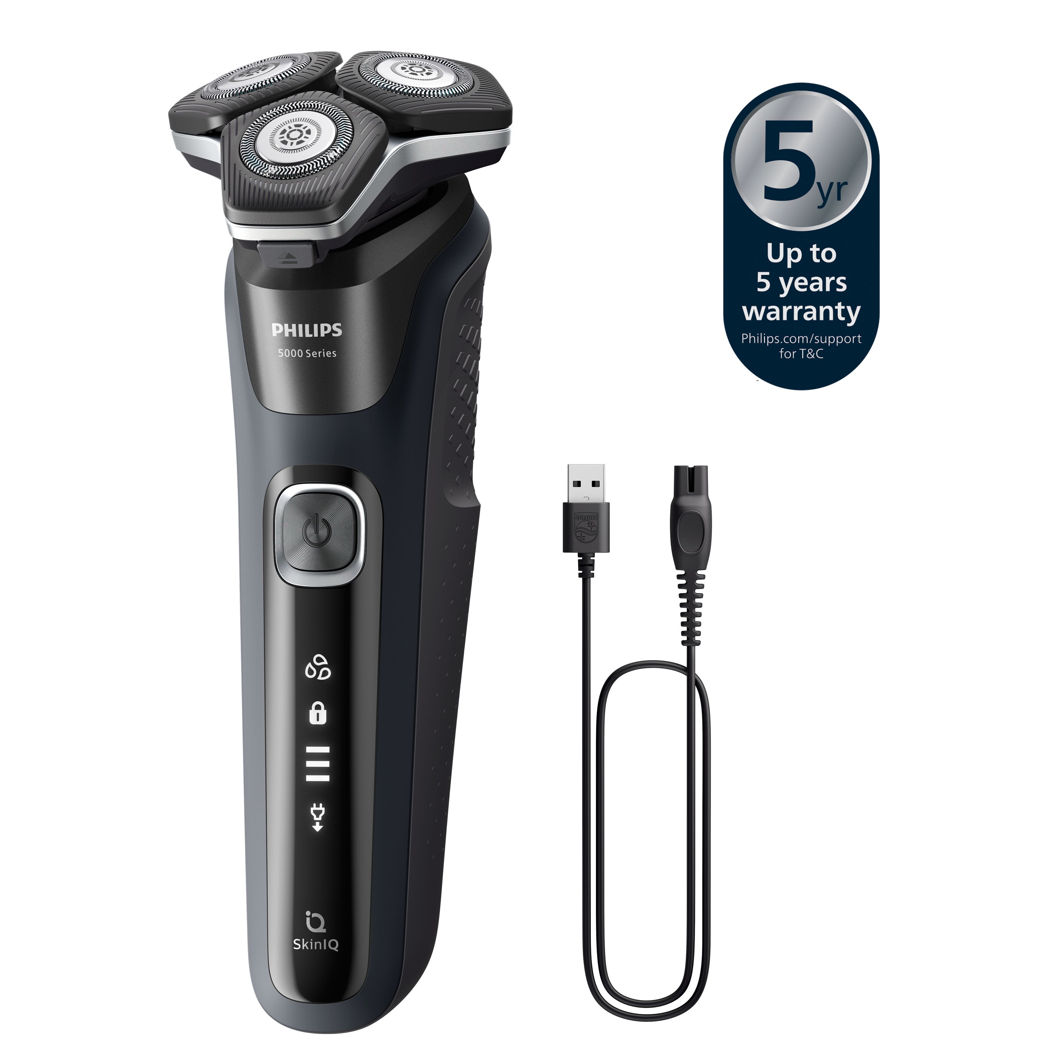 Philips SHAVER Series 5000 S5898/25 Elektrisch scheerapparaat - Roterend, Nat en Droog, Trimmer, Zwart