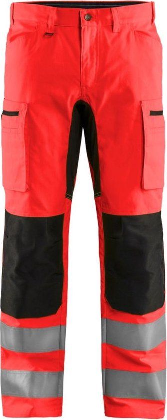 Blåkläder High Vis Werkbroek met Stretch 1585-1811 - High Vis Rood/Zwart - C156