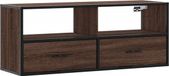 vidaXL Meuble TV 100x31x39,5 cm bois de particules métal chêne brun