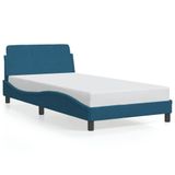 VidaXL Bedframe met hoofdeinde "Dover" fluweel blauw 100x200 cm