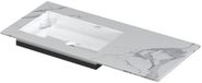 Wastafel INK Wastafel Keramische Slab Envelop Bak Links Zonder Kraangat - 1000x450x10 mm - Statuario Glans