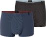 Schiesser Long Life Soft Trunk Heren L Gestreept Modal Polyester Elastaan Aansluitend Regular Waist Donkerblauw/Grafiet