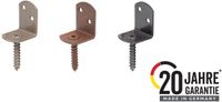 Alberts DURAVIS® schermhouder, L-vorm, parelbeige duplex gecoat RAL 1035, 83 x 30 x 32 mm, set van 50