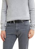 Tom Tailor - TTANDREW leren riem met vierkante gesp - Maat 110 - black uni