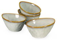 Vintage Design Set van 4 aardewerk pastaborden, 600 ml